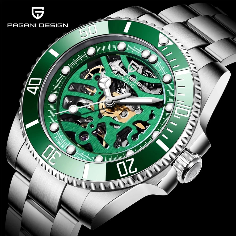 PAGANI DESIGN Men's Watch Stainless Steel Waterproof Mechanical 43mm | PD-1659