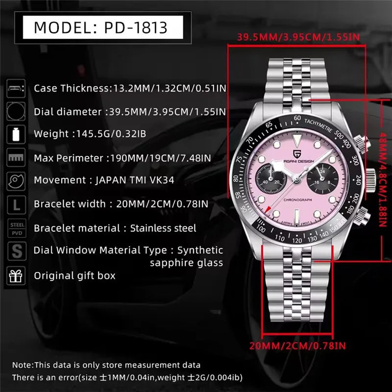 PAGANI DESIGN Panda Men's Watches Quartz 39.5mm | PD-1813