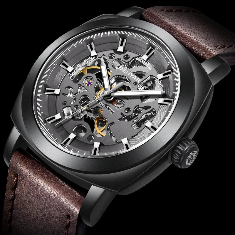 BENYAR Watch for Men Skeleton Tourbillon Automatic Mechanical 45mm | BY-5121