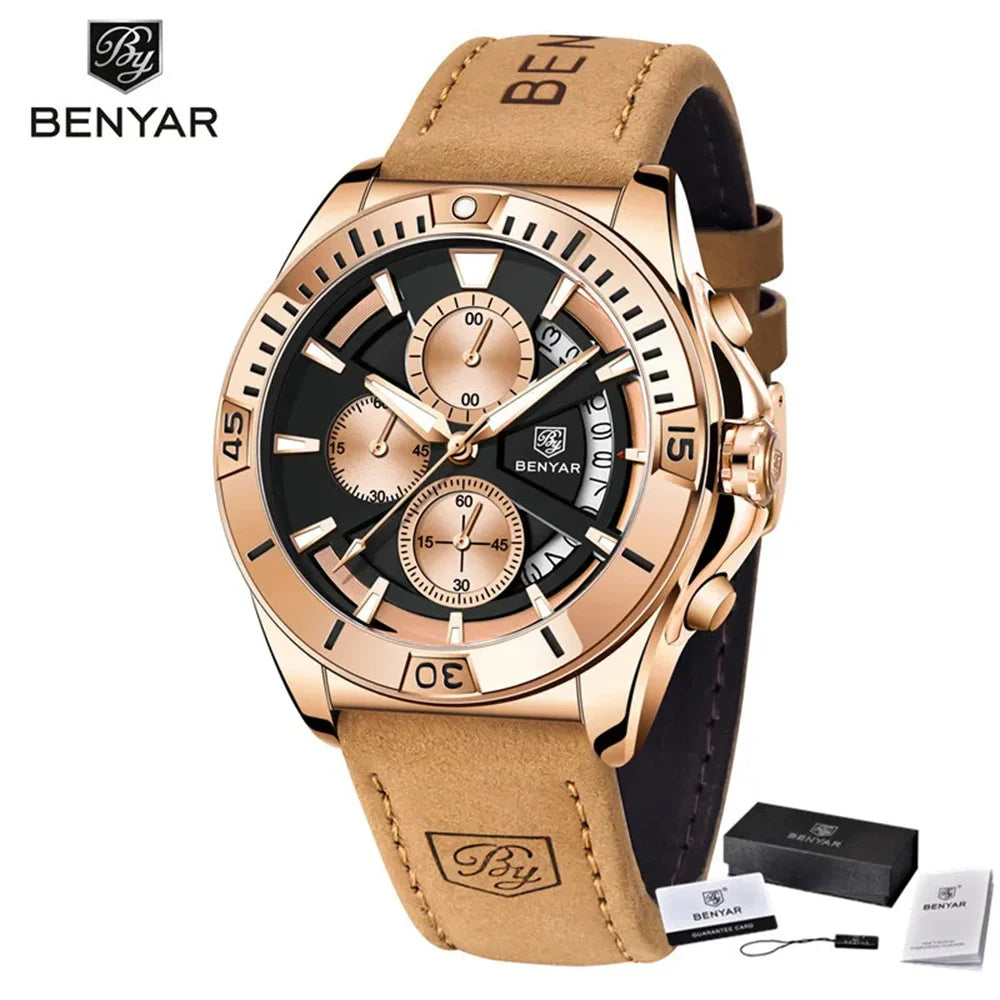 BENYAR Watch Men Sport Quartz Male Chronograph Date 43mm | BY-5180