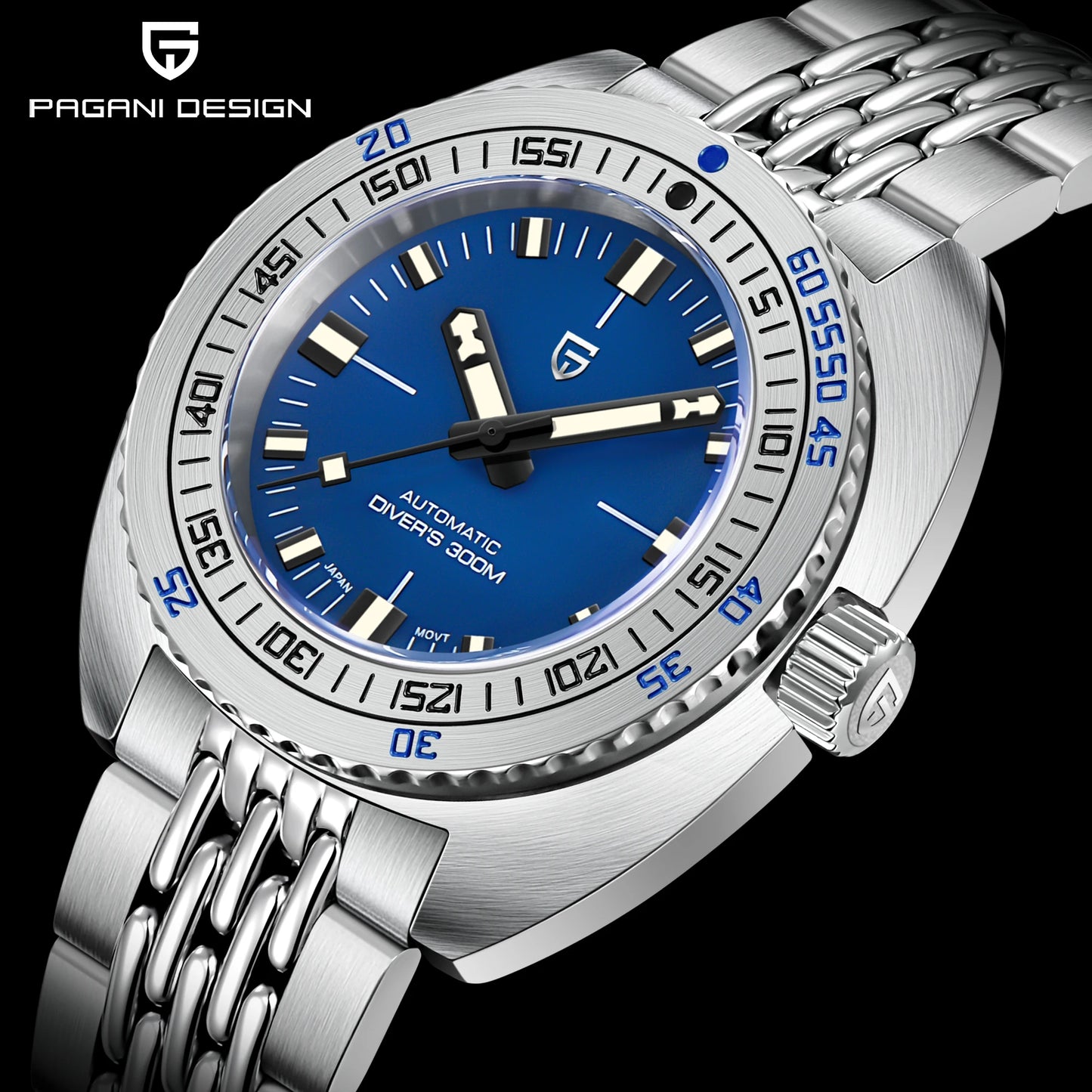 PAGANI DESIGN Men's Automatic Mechanical Divers Watches NH38 43mm | PD-1719