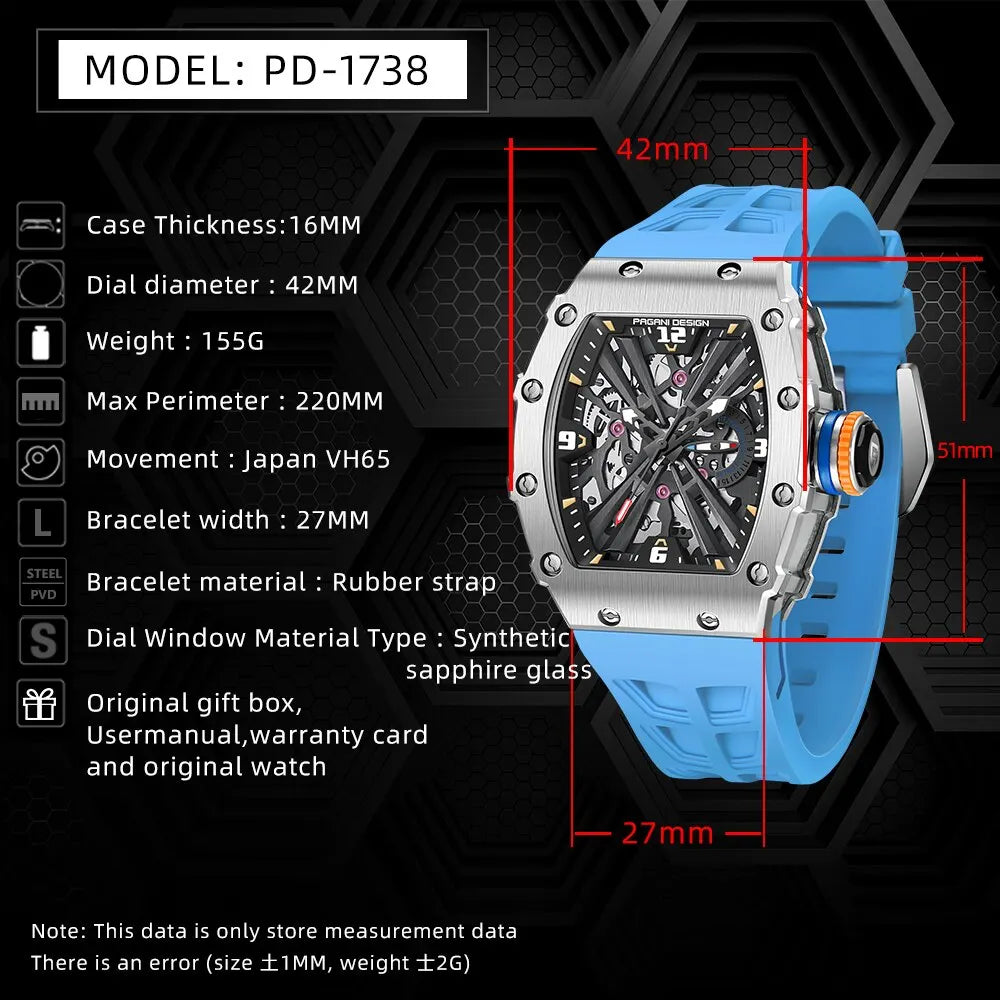PAGANI DESIGN Men's Quartz Watches 42mm | PD-1738