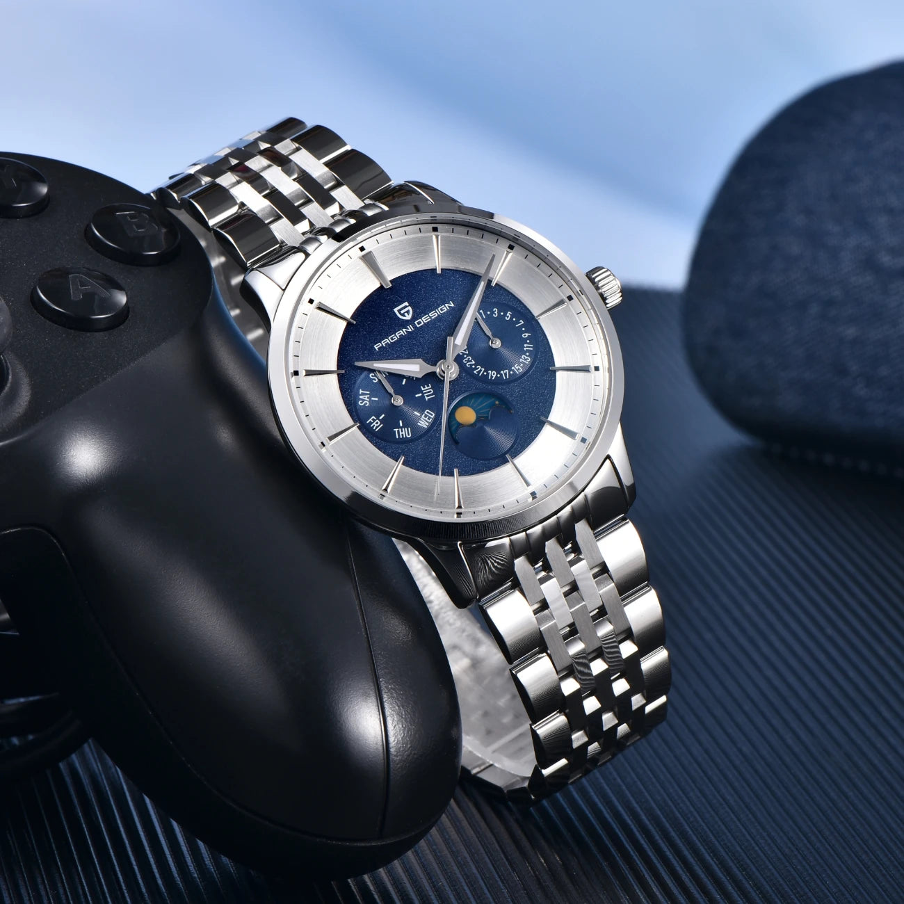 PAGANI DESIGN Men's Quartz Watch Multifunctional with Moonphase 40mm | PD-1795