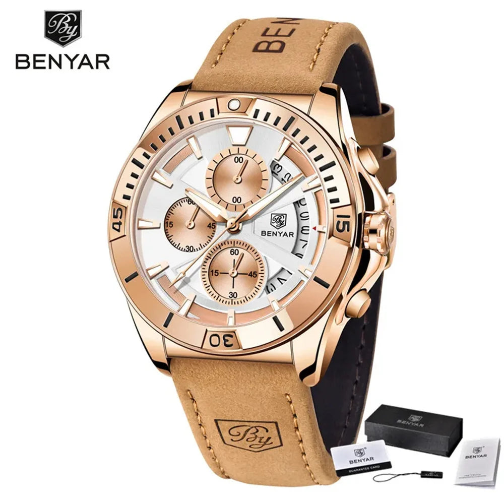 BENYAR Watch Men Sport Quartz Male Chronograph Date 43mm | BY-5180