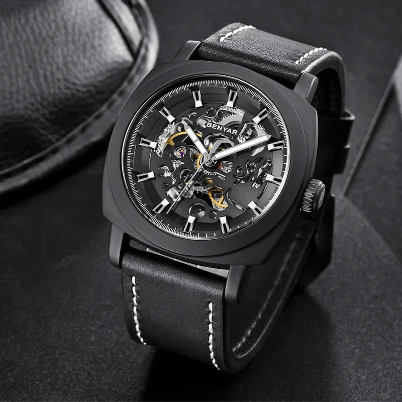 BENYAR Watch for Men Skeleton Tourbillon Automatic Mechanical 45mm | BY-5121