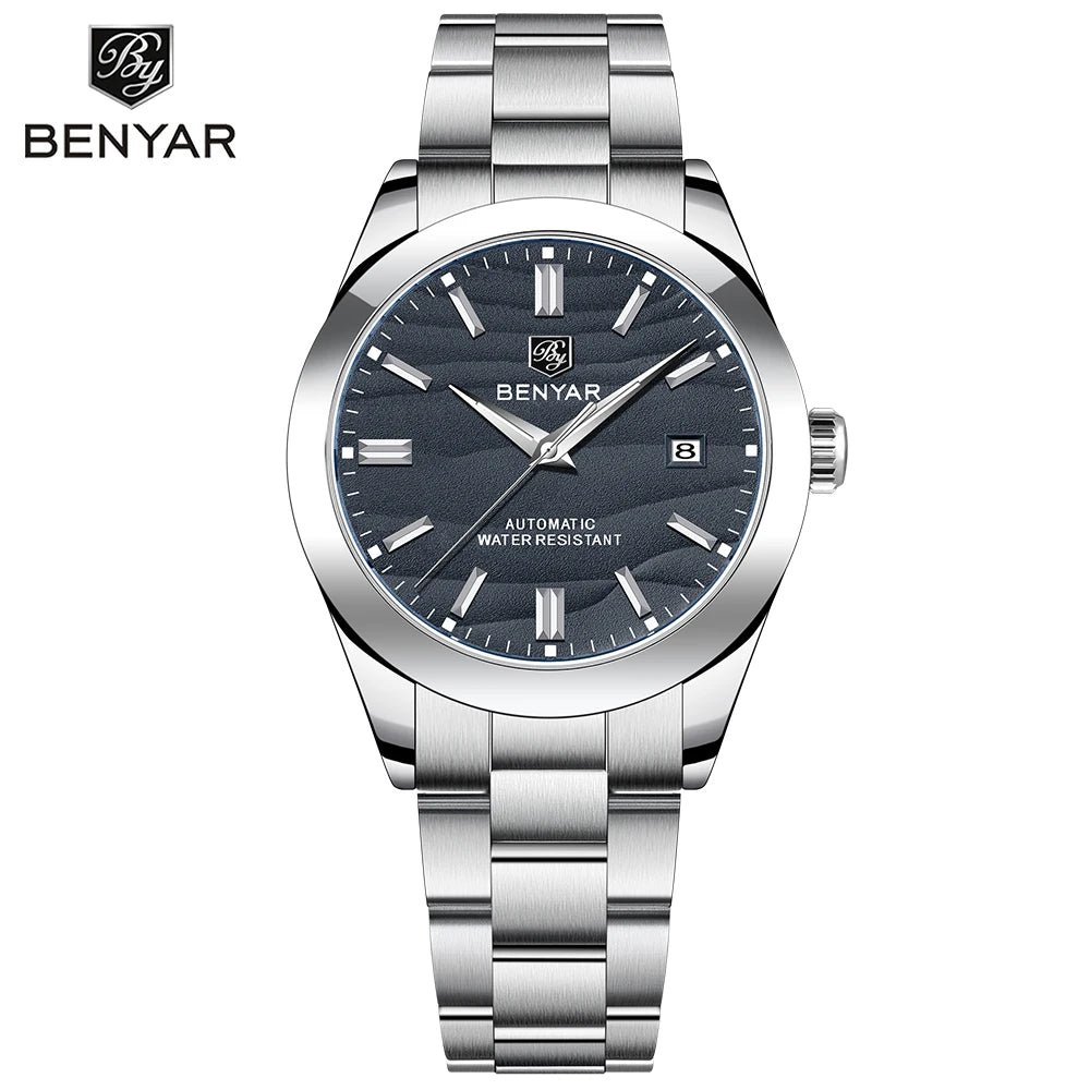 BENYAR Stainless Steel Waterproof Men's Automatic Mechanical Watch 40mm | BY-5208M