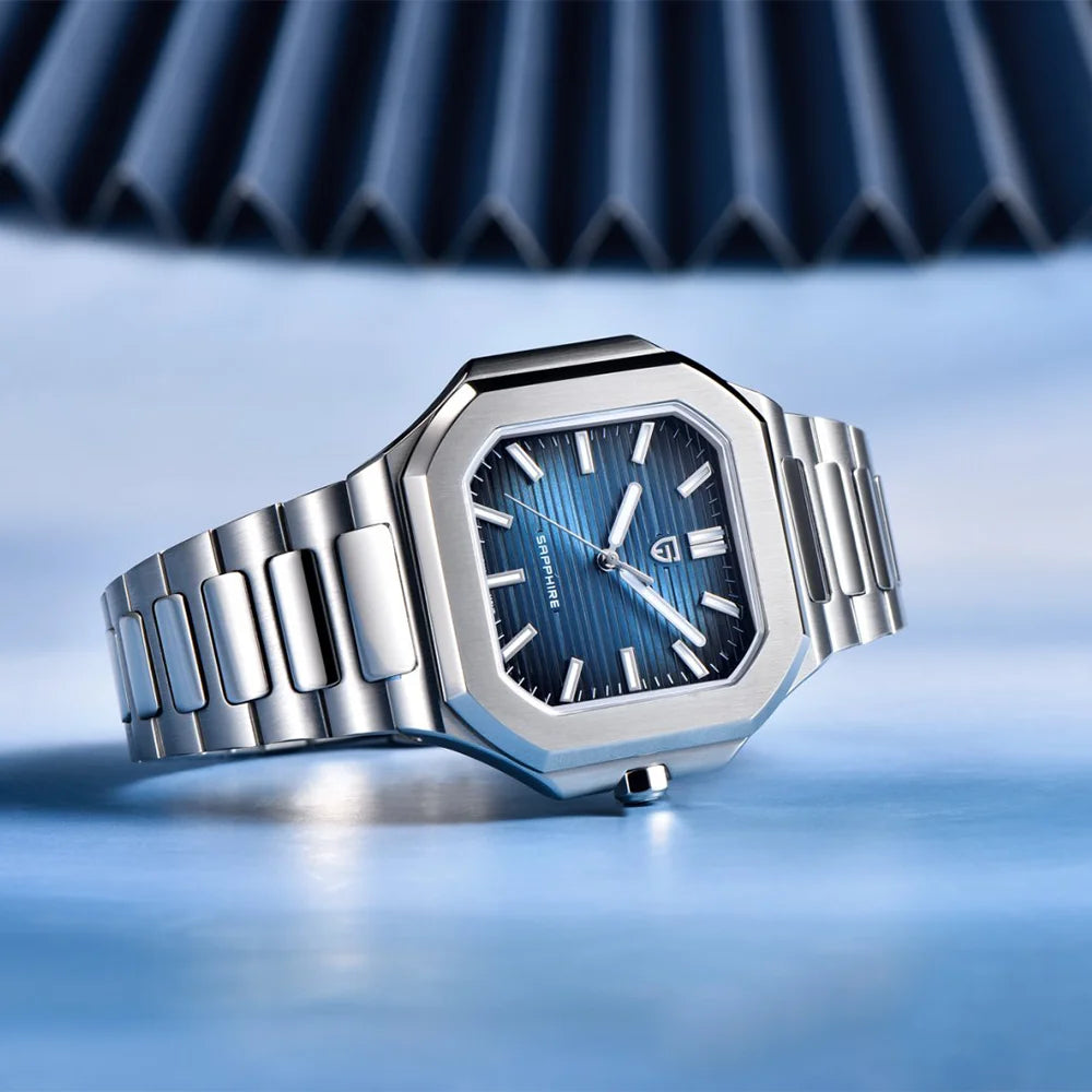 PAGANI DESIGN Square Quartz Sapphire Stainless Steel Watch 37mm | PD-YS019