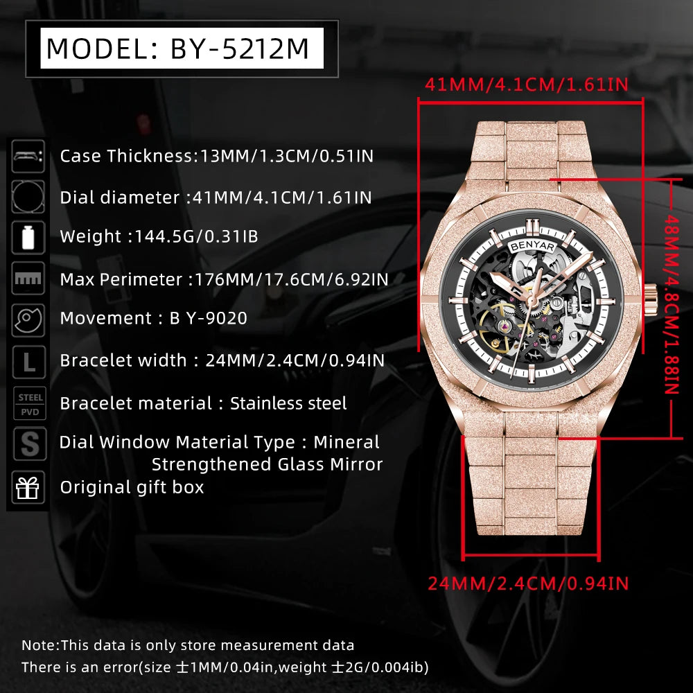 BENYAR Luxury Business Men's Automatic Mechanical Watch 41mm | BY-5212M