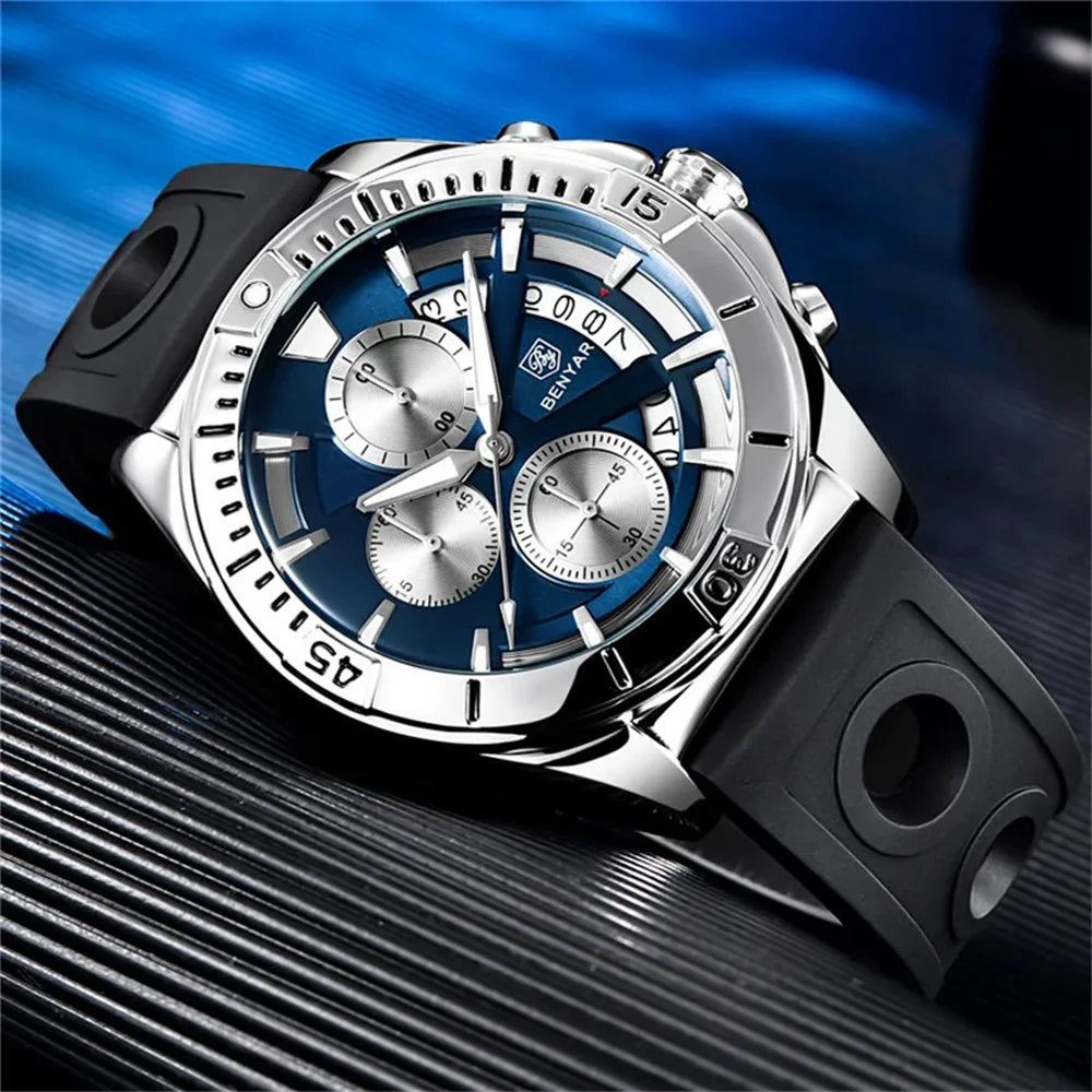 BENYAR Watch Men Sport Quartz Male Chronograph Date 43mm | BY-5180