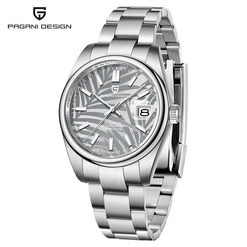 PAGANI DESIGN Palm Leaf Dial Calendar Mechanical Man Watch 40mm | PD-1715