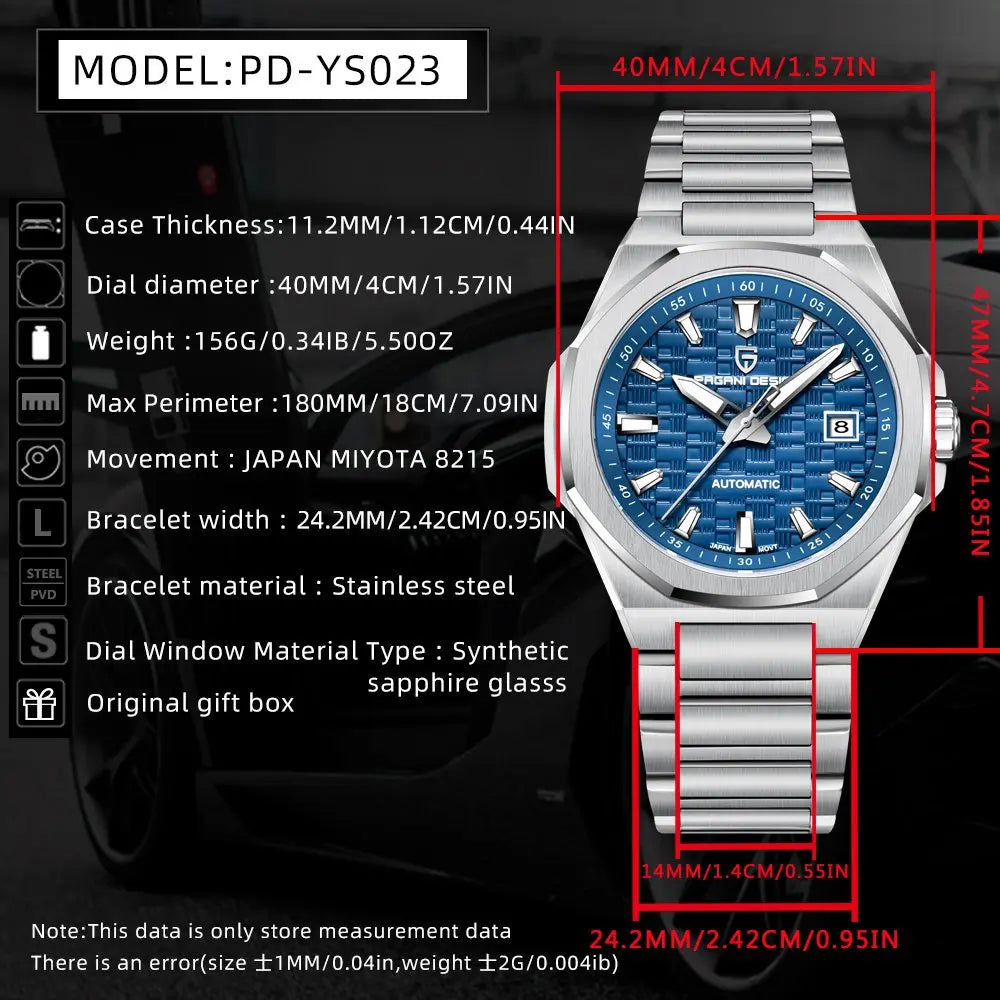 PAGANI DESIGN Mechanical Watch Business Sapphire Glass Automatic 40mm | PD-YS023