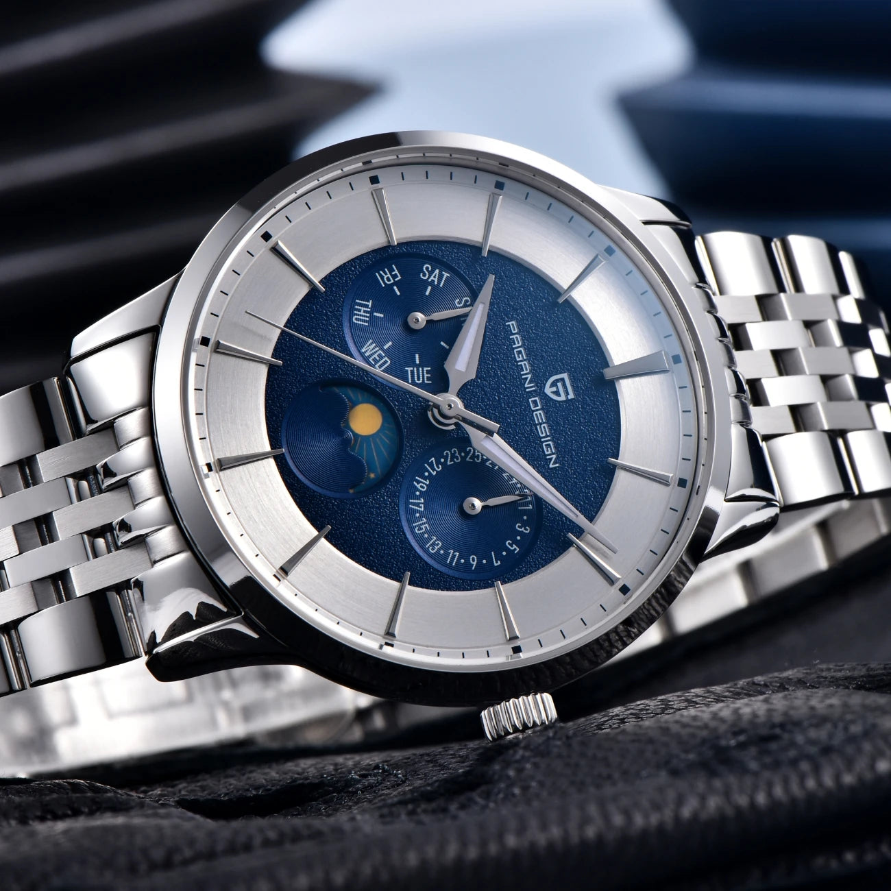 PAGANI DESIGN Men's Quartz Watch Multifunctional with Moonphase 40mm | PD-1795