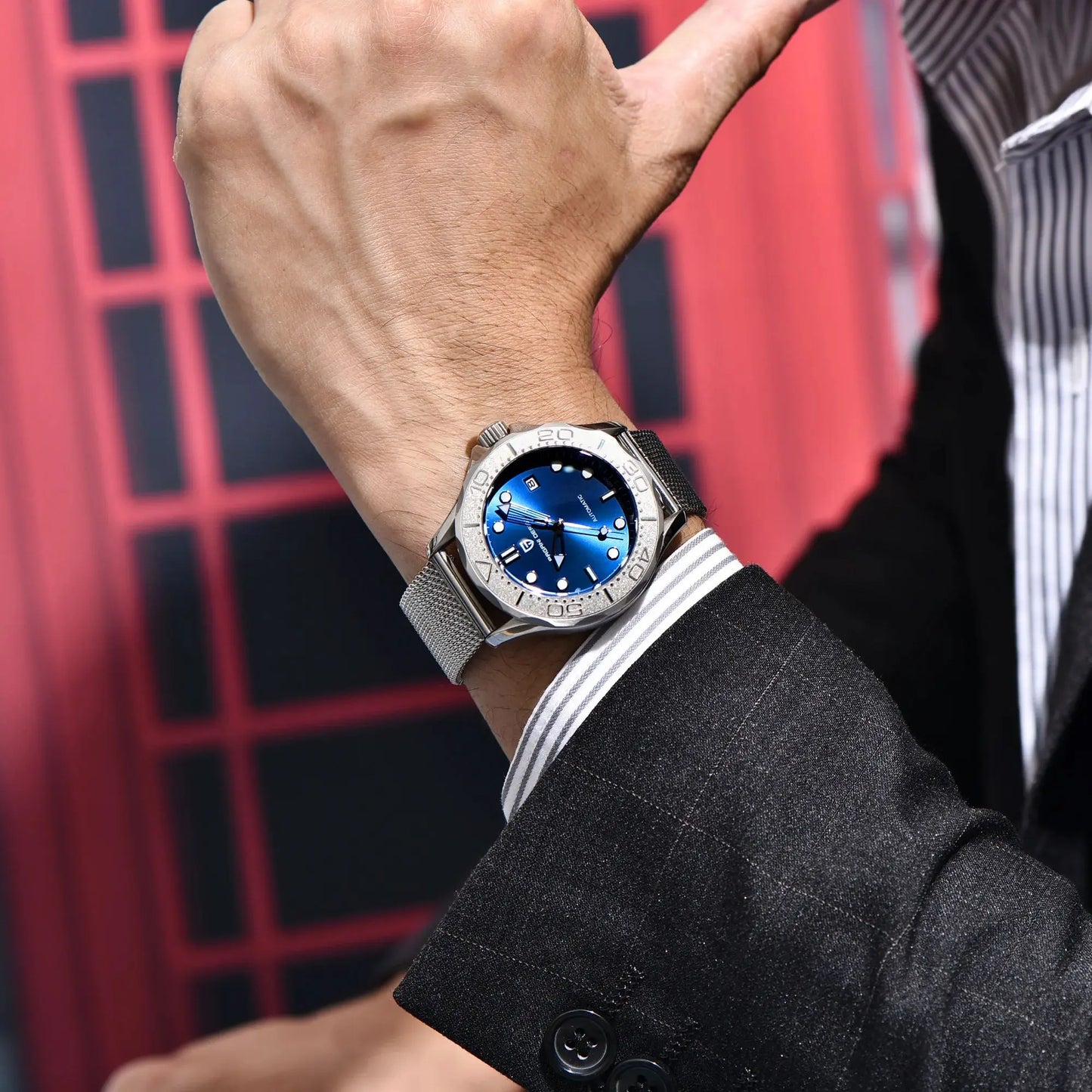 PAGANI DESIGN Embossed Diving Bezel Automatic Watch For Men 42mm | PD-1818