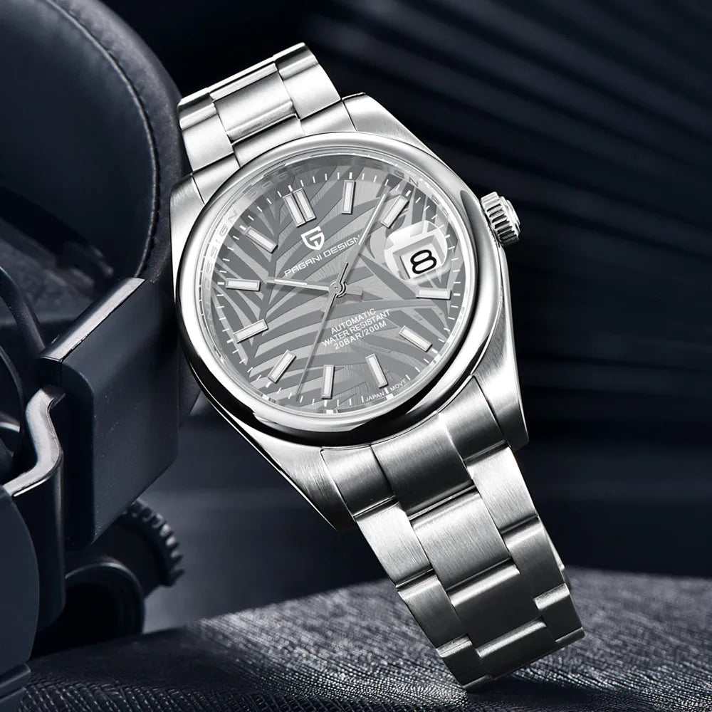 PAGANI DESIGN Palm Leaf Dial Calendar Mechanical Man Watch 40mm | PD-1715