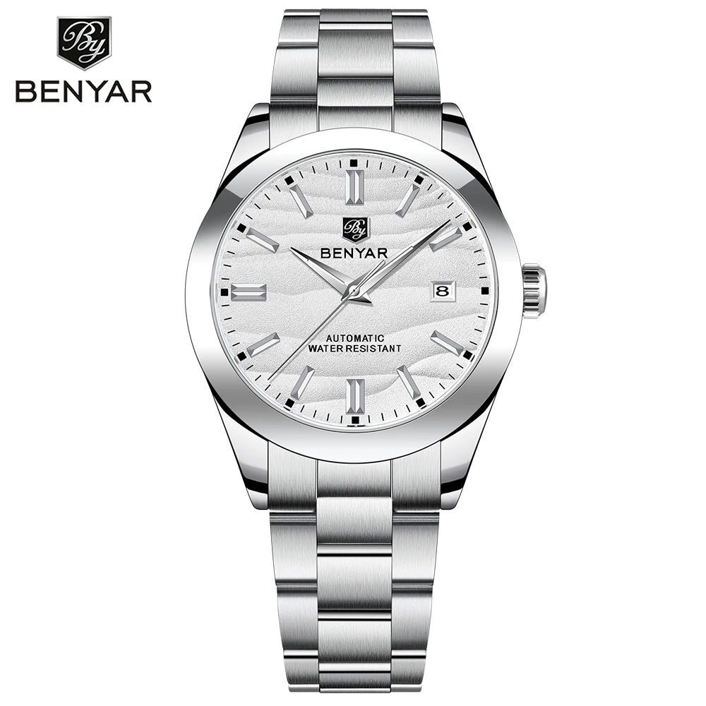 BENYAR Stainless Steel Waterproof Men's Automatic Mechanical Watch 40mm | BY-5208M