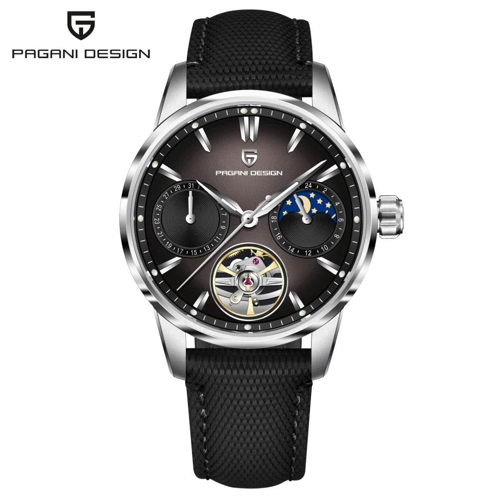 PAGANI DESIGN Pilot's Hollow Moon Phase Men Mechanical Watch 41mm | PD-YS021