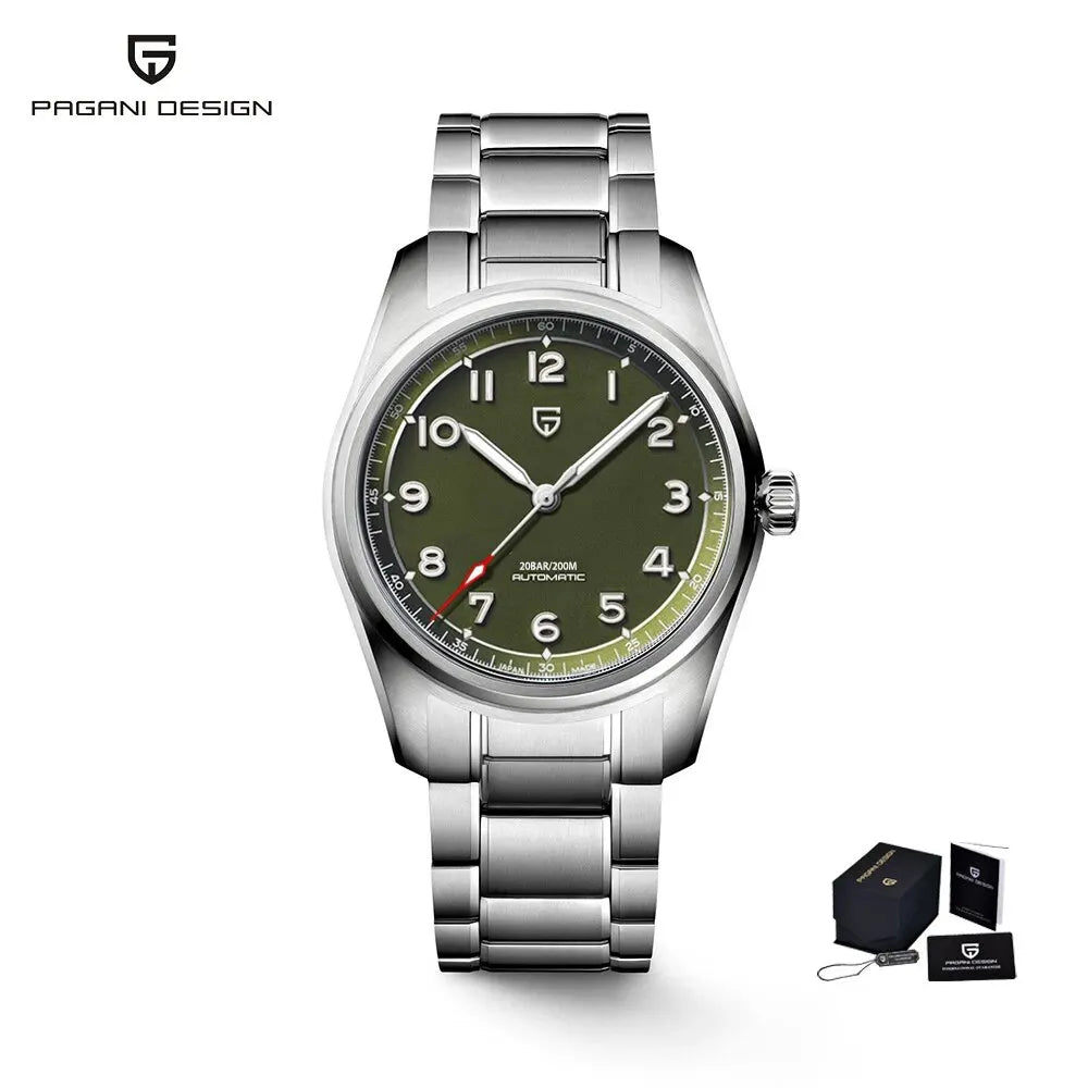 PAGANI DESIGN Men's Pilot Automatic Mechanical Watch Nh35A 38mm | PD-1717