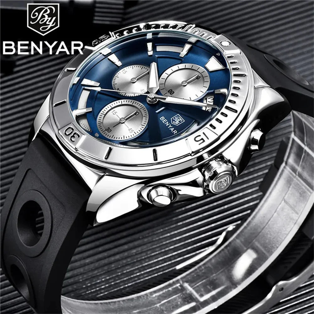 BENYAR Watch Men Sport Quartz Male Chronograph Date 43mm | BY-5180