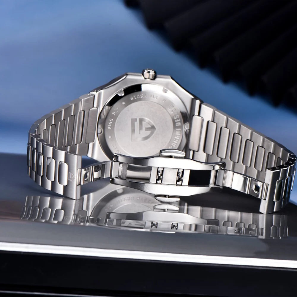 PAGANI DESIGN Square Quartz Sapphire Stainless Steel Watch 37mm | PD-YS019