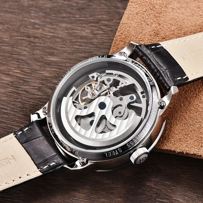 PAGANI DESIGN Hollow Leather Automatic Mechanical Skeleton 43mm | PD-1638