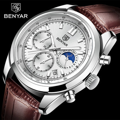 BENYAR Waterproof Stainless Steel Quartz Wristwatches 42mm | BY-5193