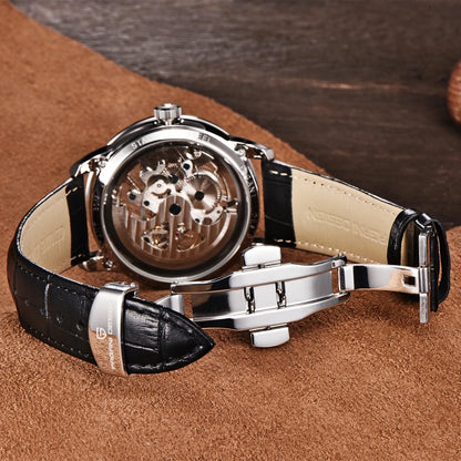 PAGANI DESIGN Hollow Leather Automatic Mechanical Skeleton 43mm | PD-1638