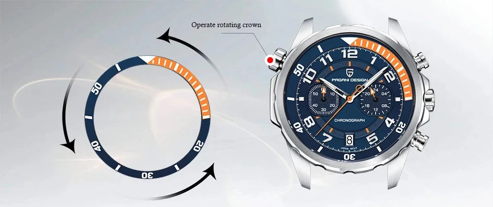 PAGANI DESIGN Quartz Waterproof Multi functional Chronograph 44mm | PD-1811