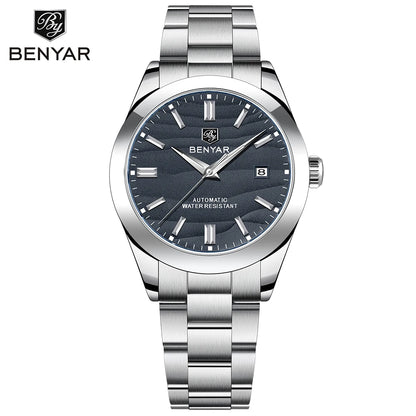 BENYAR Stainless Steel Waterproof Men's Automatic Mechanical Watch 40mm | BY-5208M