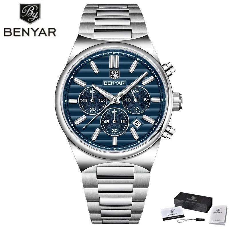 BENYAR New Business Elegant Men's Quartz Watch with Chronograph 42mm | BY-5214