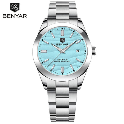 BENYAR Stainless Steel Waterproof Men's Automatic Mechanical Watch 40mm | BY-5208M