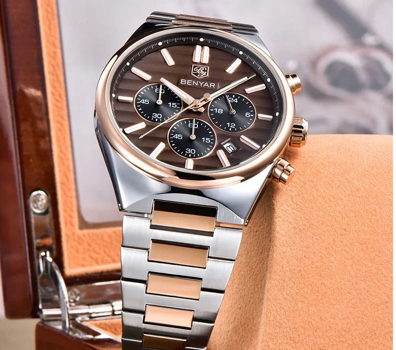 BENYAR New Business Elegant Men's Quartz Watch with Chronograph 42mm | BY-5214