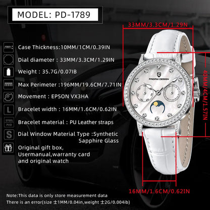 PAGANI DESIGN Elegant Ladies Watch Timepiece for Women 33mm | PD-1789