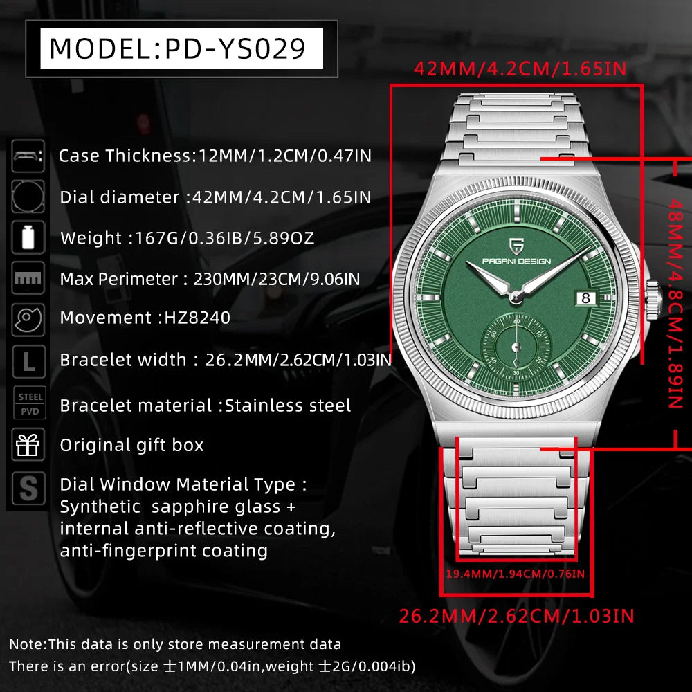 PAGANI DESIGN Automatic Mechanical Men's Watches 42mm | PD-YS029
