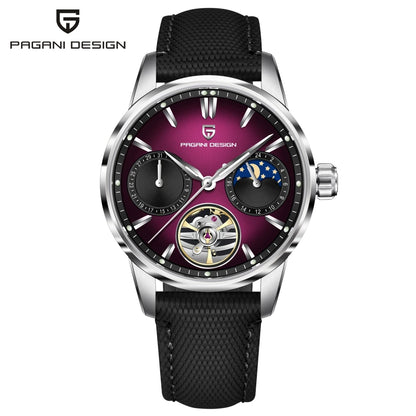 PAGANI DESIGN Pilot's Hollow Moon Phase Men Mechanical Watch 41mm | PD-YS021