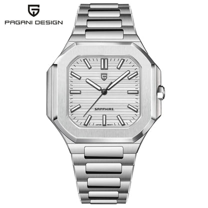PAGANI DESIGN Square Quartz Sapphire Stainless Steel Watch 37mm | PD-YS019