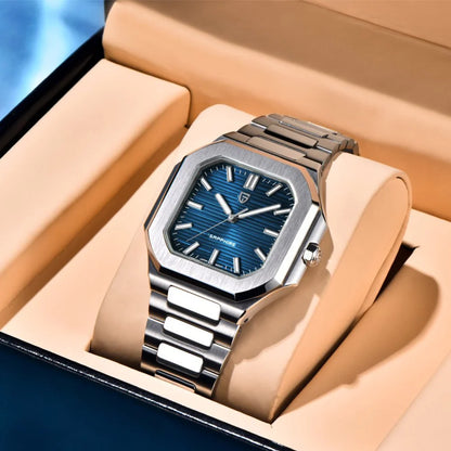 PAGANI DESIGN Square Quartz Sapphire Stainless Steel Watch 37mm | PD-YS019