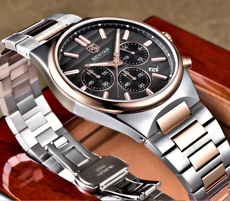 BENYAR New Business Elegant Men's Quartz Watch with Chronograph 42mm | BY-5214
