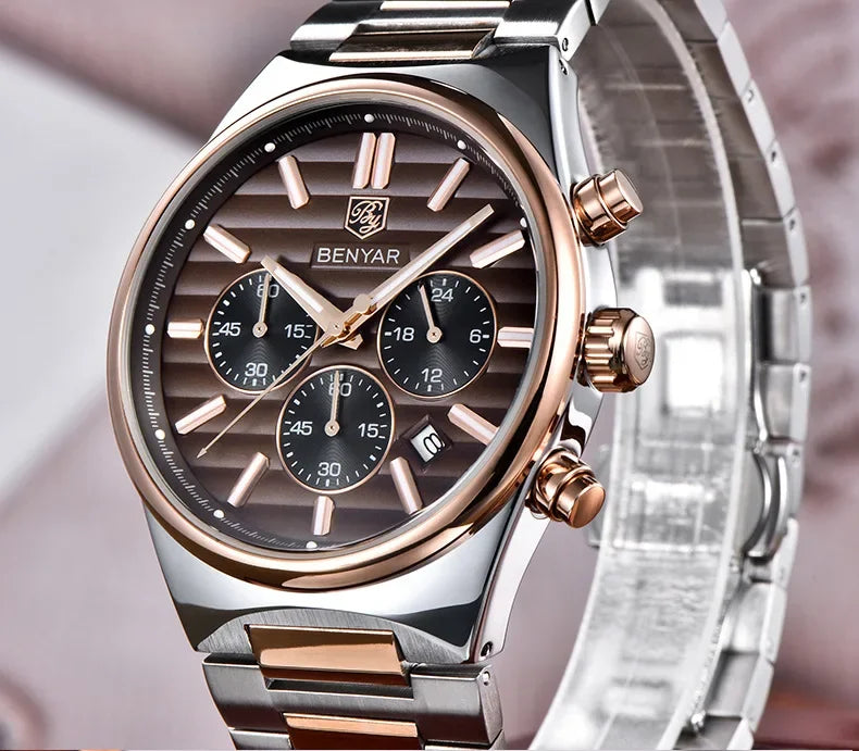 BENYAR New Business Elegant Men's Quartz Watch with Chronograph 42mm | BY-5214