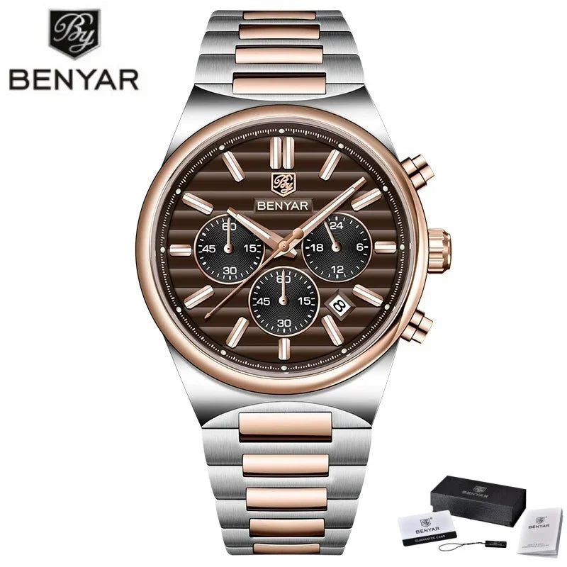BENYAR New Business Elegant Men's Quartz Watch with Chronograph 42mm | BY-5214