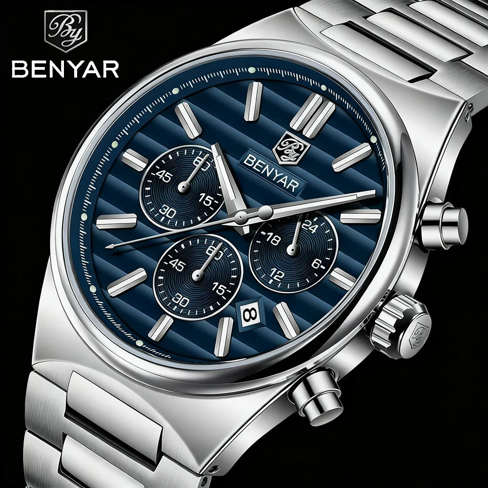 BENYAR New Business Elegant Men's Quartz Watch with Chronograph 42mm | BY-5214
