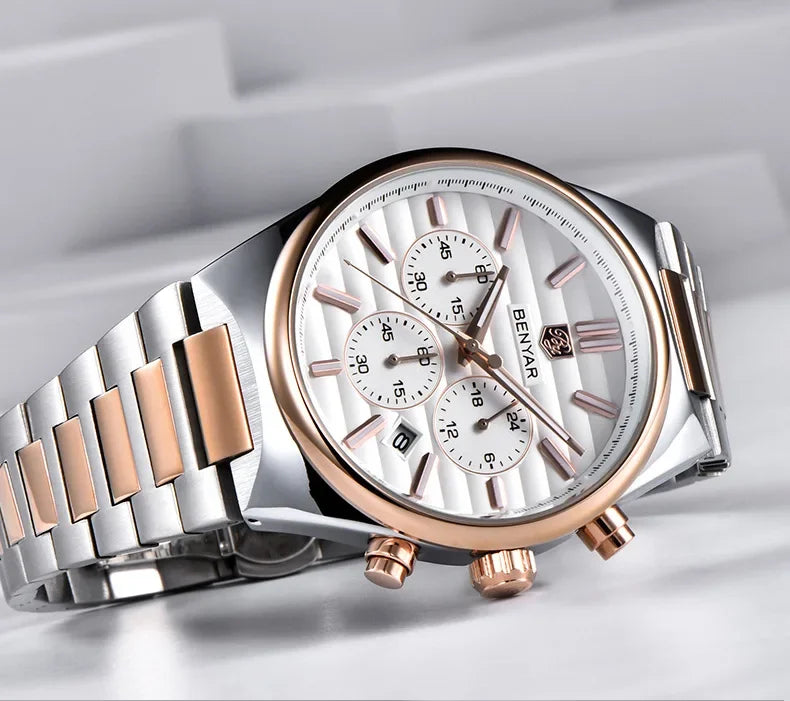 BENYAR New Business Elegant Men's Quartz Watch with Chronograph 42mm | BY-5214