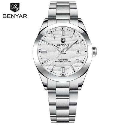 BENYAR Stainless Steel Waterproof Men's Automatic Mechanical Watch 40mm | BY-5208M