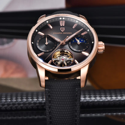 PAGANI DESIGN Pilot's Hollow Moon Phase Men Mechanical Watch 41mm | PD-YS021