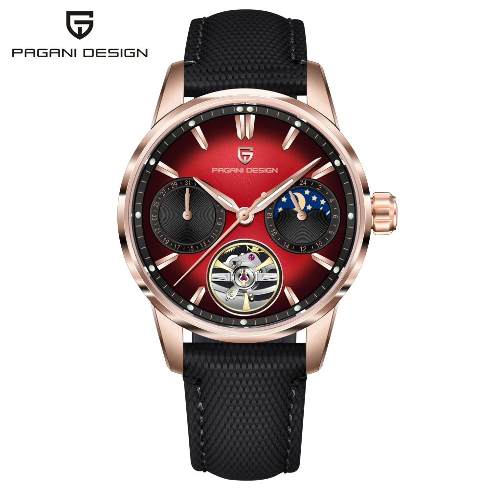 PAGANI DESIGN Pilot's Hollow Moon Phase Men Mechanical Watch 41mm | PD-YS021