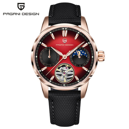 PAGANI DESIGN Pilot's Hollow Moon Phase Men Mechanical Watch 41mm | PD-YS021