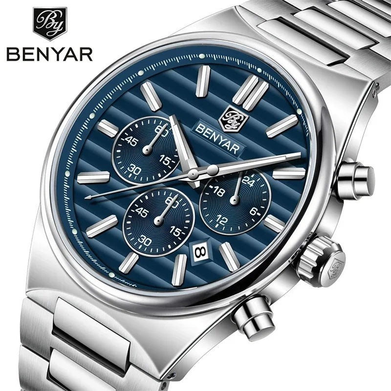 BENYAR New Business Elegant Men's Quartz Watch with Chronograph 42mm | BY-5214